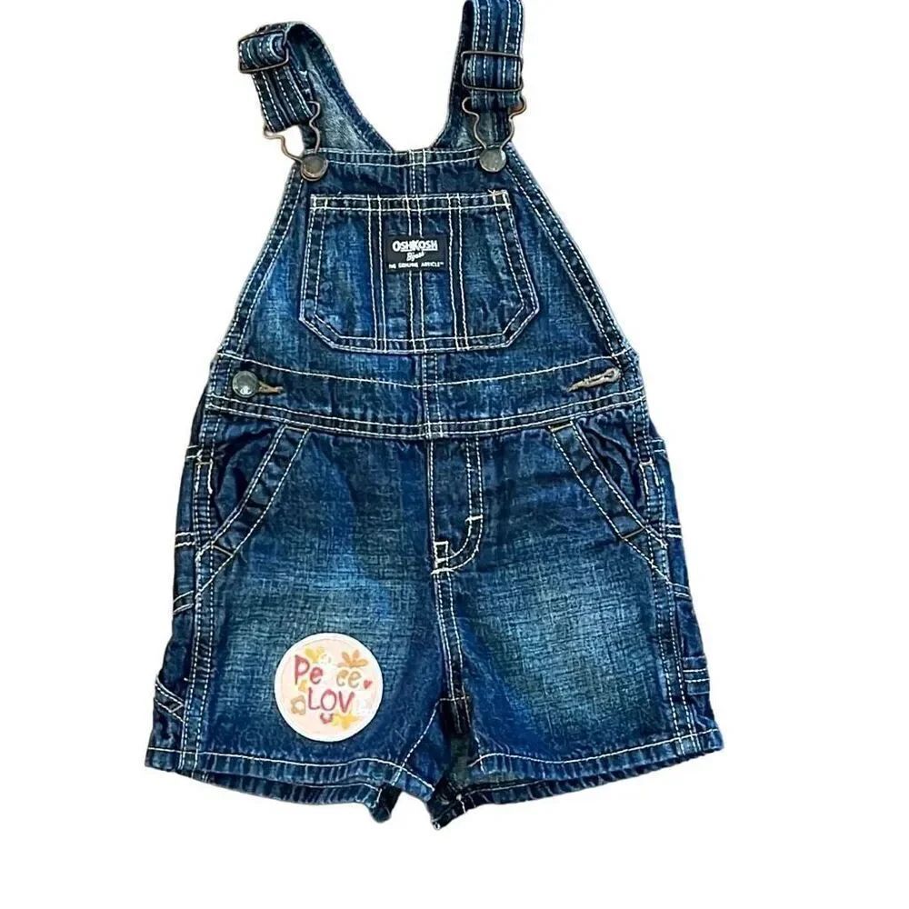 Oshkosh by gosh 12 month girls denim overalls.